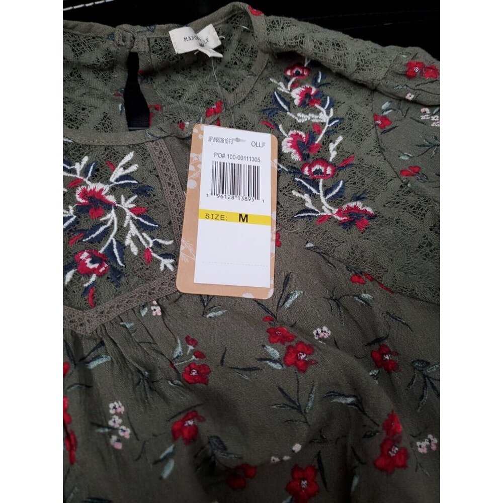 Olive Floral Embroidered Blouse - Picture 8 of 8